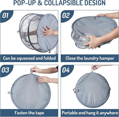 Seiritex Mesh Popup Laundry Hamper 115L Collapsible Laundry Basket Extra Large