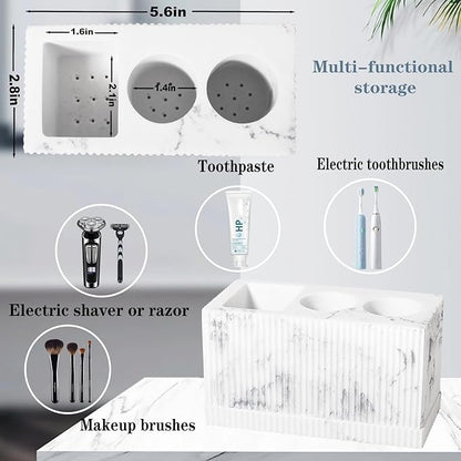 rejomiik Toothbrush Holders for Bathroom Countertop, 3 Slots Electric Tooth