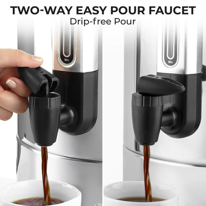 Zulay Commercial Grade 100 Cup Coffee Maker Hot Water Urn - Large Percolator Pot Dispenser With Double-Wall Stainless Steel, Quick Brew, Stays Hot for Tea & Beverage at Events & Catering - Silver