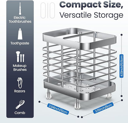 Luxspire Toothbrush Holders for Bathroom, Stainless Steel Electric Toothbrush