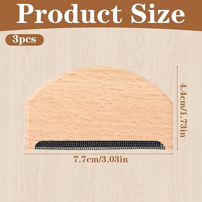 3 Pcs Cashmere Comb, Sweater Combs to Remove Pilling, Portable Wooden Pilling
