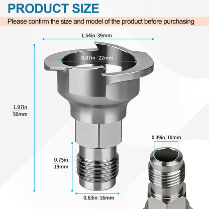 Dinlon Spray Paint Gun Adapter#S27, 26119 Spray Gun Adapter Fit for 3M PPS 2.0 Spray Cup System, 16 mm Male 1.5 mm Thread Adapters Compatible with Graco Snap-On TranStar DeVilbiss Binks Matco Spray