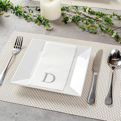 Luxenap 15.8 X 7.9 Inch Linen-Feel Guest Towels, 50 Lettered Hand Towels