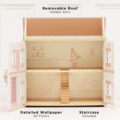 Le Toy Van - Iconic Sophie's Large Wooden Doll House | Dream House Wooden Dolls House Play Set | Great As A Gift | Suitable for Ages 3+