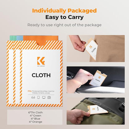 K&F CONCEPT 6 Pack Lens Cleaning Cloth | Microfiber Cleaning Cloth | Glasses