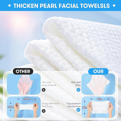 Disposable Face Towel, XL Facial Towelettes Soft Thick Absorbent, Lint-Free