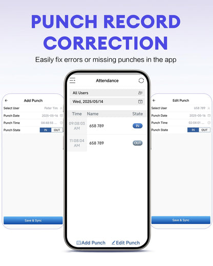 NGTeco APP Time Clock for Small Business, Fingerprint Biometric & PIN Clocking System, 2.4GHz WiFi Clocks in Machine for Employees with iOS/Android App, No Monthly Fee