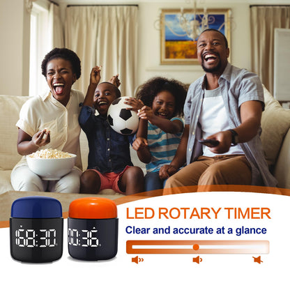 Large Display Digital Timer Stopwatch, Retro Manual Twist Table Count Down & Up Game Timer, Easy to use, Night Light Silent & Sound Timers for ADHD Study Work Kitchen Classroom Yoga Gym (Tangerine)