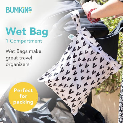 Bumkins Waterproof Wet Bag for Baby, Swim Suit, Cloth Diapers, Pump Parts