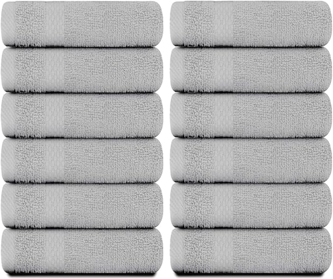White Classic Luxury Cotton Washcloths 13x13 Inch