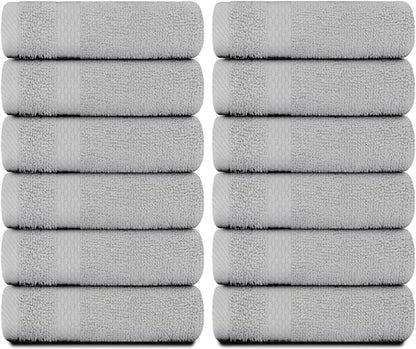 White Classic Luxury Cotton Washcloths 13x13 Inch