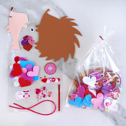 Winlyn 24 Sets Heart Hedgehog Ornaments Decorations Valentine Crafts Kits Hedgehog Art Sets Heart Foam Valentine Stickers for Kids Party Classroom Activities Gift Exchange