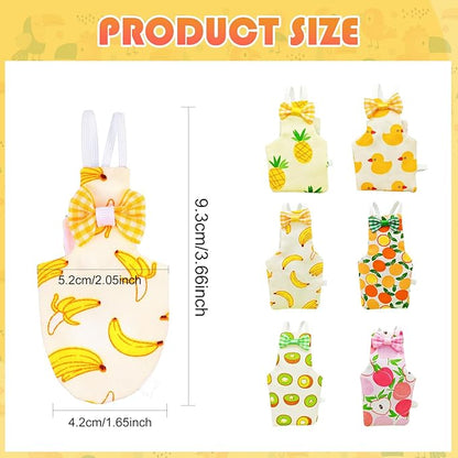 6 Pcs Bird Diapers FAURAPMNG Parrot Nappy Flight Suit Reusable Cockatiel Clothes with Elastic Back Rope Waterproof Inner Layer Washable Diaper Pants for Parakeets, Budgies, Mini Macaws, Quaker Parrots