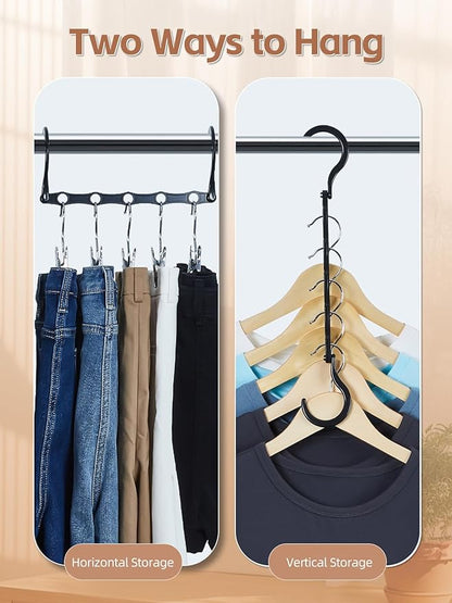 HOUSE DAY Space Saving Hangers, 8 Pack, Collapsible Closet Organizer, Smart