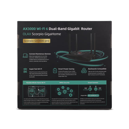 Scorpio Olax GigaHome AX3000 Dual-Band Wi-Fi 6 Router