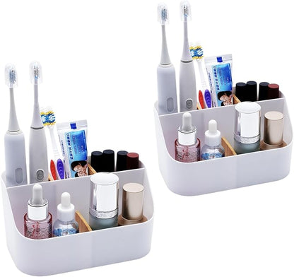 Set of 2 Toothbrush Holder for Bathrooms, 5 Slot Electric Toothbrush Toothpaste