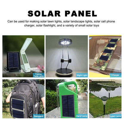 Moncer 1W 6V Mini Solar Panel, 3PCS Polysilicon Cell Charger Module with 30cm Cable for Solar Lawn Lights Solar DIY System Kit