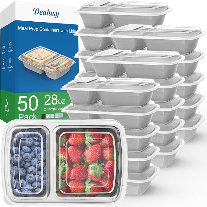 50 Pack 28 oz Meal Prep Containers Reusable