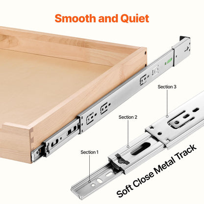 VEVOR Pull Out Cabinet Organizer, 20"W x 21"D Cabinet Drawer, Soft Close Slide out Shelf, Heavy-Duty Sliding Wood Drawer, Bottom Mount Size（20.5"W x 23"D）and Side Mount Size（21"W x 23"D）