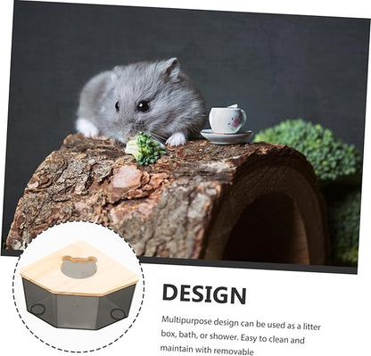 POPETPOP Chinchilla Dust Bath Container Hamster Bathtub Splashproof Small Pet Bathroom Acrylic Material