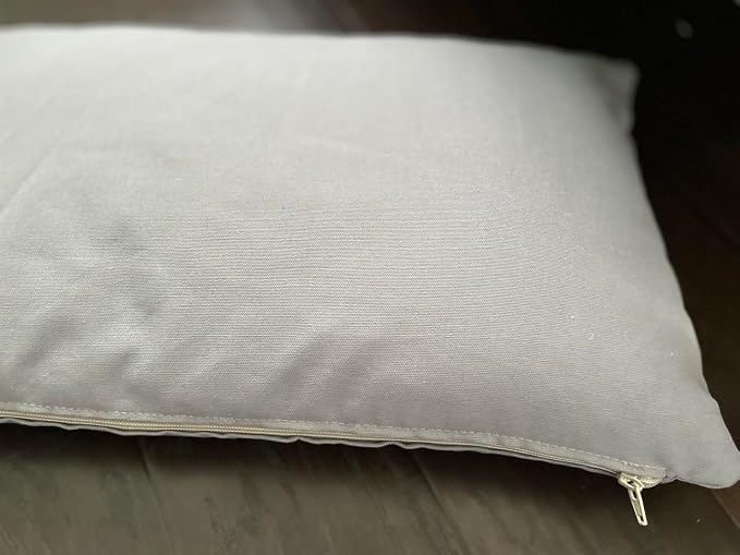 Natural Cotton Canvas Dog Bed – Raw Cotton Filled Pet Cushion Insert, Breathable Eco-Friendly Dog Mattress, Durable Washable Cover with Zipper (Gray, Large 48"x30"x5")