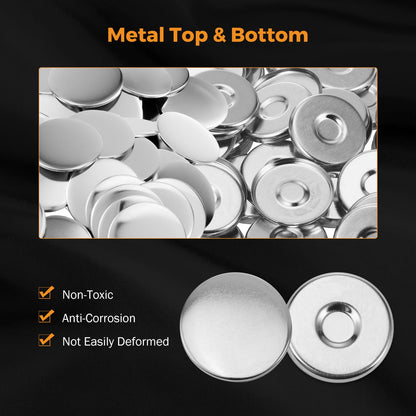 BEAMNOVA 50 Sets of Button Maker Supplies for 32mm 1.26 in (1-1/4 inch) Double-Sided Keychain Metal Parts for Hand Press Round Badge Crafts Making Machine