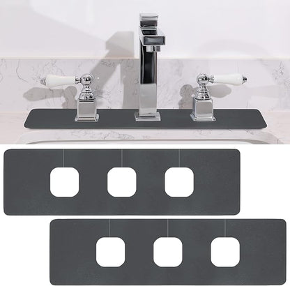 Tioncy 2 Pcs 3 Hole Faucet Mat for Kitchen Sink Kitchen Faucet Absorbent Mat