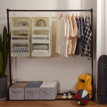 GRANNY SAYS 3-Shelf Hanging Organizer, Foldable Hanging Closet Storage