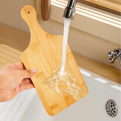 Benhurb 12 Pcs Bamboo Cutting Board Bulk 11x5 Inch Charcuterie Boards with Handle Wood Engraving Serving Board Kitchen Chopping Boards Crafts for Pizza, Bread, Cheese, Charcuterie, Fruit, Vegetables