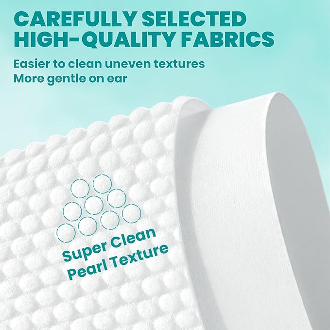 MEDUWEDU Ear Cleaner Finger Wipes 60 Counts, Dog Ear Cleaner, Grooming Kit Care for Dogs and Cats, Soft & Easy Otic Cleaning Pads, Remove Wax, Dirt & Stop Smelly, Itchy, Non-Irritating, Mint Scent