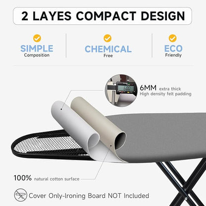 Ironing Board Cover, Full Size Scorch Resistant Padding, Silicone Coating