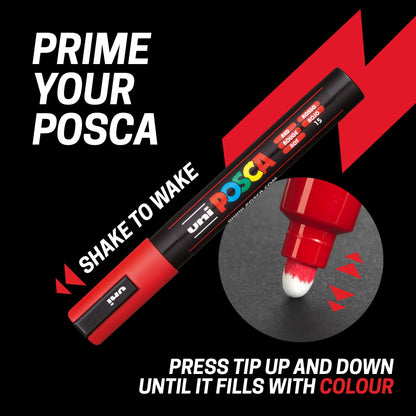 POSCA PC-1MR Permanent Marker Paint Pens, Ultra Fine Tip, Multi Surface Use On Wood Metal Paper Canvas Cardboard Glass Fabric Ceramic Rock Pebble Porcelain, Set of 8 x 0.7 mm, Standard Colours