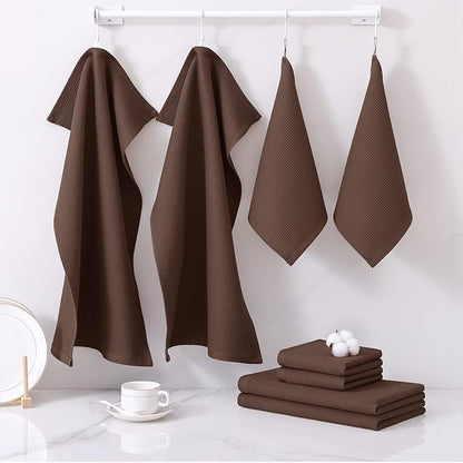 Homaxy 100% Cotton Kitchen Towels and Dishcloths Set