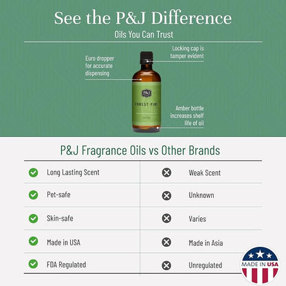P&J Trading - Forest Pine Scented Oil 100ml - Fragrance Oil for Candle Making, Soap Making, Diffuser Oil