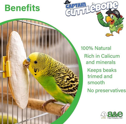 Captain Cuttlebone AE9011 Natural Bird Cuttlebone – 5lb Bulk Box of 4–6" Pieces – Calcium Supplement for Parakeets, Budgies, Finches, Canaries, Lovebirds & Small Birds