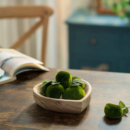 Hanobe Decorative Bowls for Entryway Decor: Small Heart Shaped Wood Key Bowl for Coffee Table Decor - Neutral Prayer Bowls for Home Kitchen Living Room, 7.8"