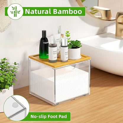 VITVITI Drawer Disposable Face Towel Holder Box, Acrylic Facial Towel Container