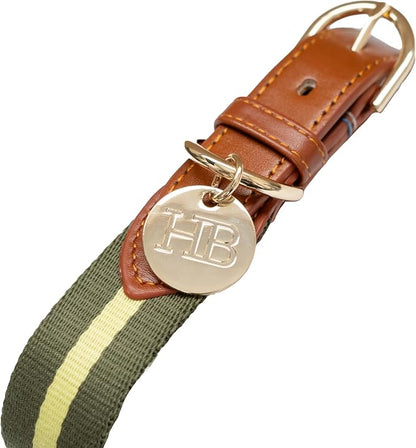 HARRY BARKER Duo Dog Leash and Collar, Small Green Collar