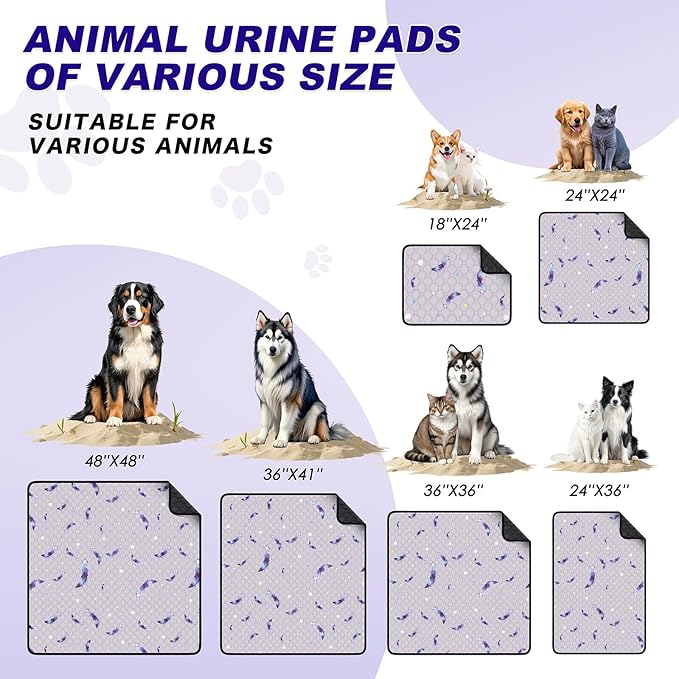 WanpeeGoo Washable Pee Pads for Dogs, 1 Pack Reusable Puppy Pads, Super Absorbent & Leakproof Dog Pads, Anti-Slip Dog Pee Pads for Puppy Training & Incontinence, Leaf Pattern, 72"x72"