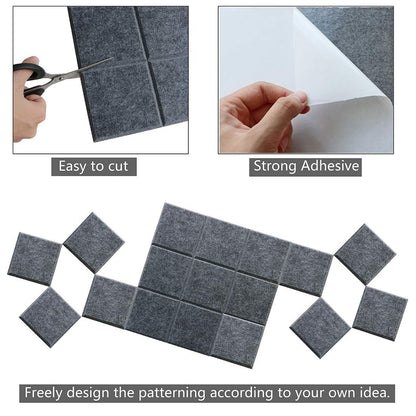 Uoisaiko Large Cork Board Felt Board Tiles for Walls with 30 Push Pins, 11.8"x11.8" Pack of 6 Pin Board Notice Boards for Home Office Kitchen, Bulletin Board Wall Tiles for Photos Memos