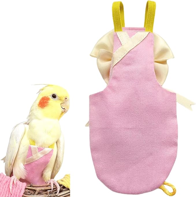 Bird Flight Suits Diapers, Parrot Flight Suits Diapers for Quaker Parakeets Cockatiels Conures Macaw African Grey, Bird Diaper, Parrot Clothes (Pink B,XL)