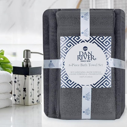 DAN RIVER 8 PC Luxury Bath Towels
