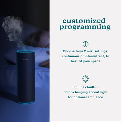 Homedics Portable Humidifier - Small Air Humidifiers for Bedroom, Plants, Office, Travel - Cool Mist Humidifiers, Color-Changing Accent Light, 2 Mist Settings, Matte Black