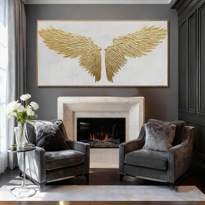 Large Framed Wall Art Gold Abstract Wall Decor Textured Art Painting Modern Artwork for Living Room Bedroom Home Decorations 29"x 58" White Art