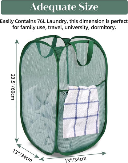 Durable Collapsible Laundry Baskets, Tear-resistant Pop Up Hamper