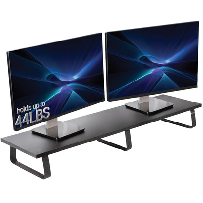 VIVO 39 inch Extra Long Monitor Stand, Wood & Steel Desktop Riser, Dual Screen, TV, Keyboard, Laptop, Ergonomic Desk and Tabletop Organizer, Black, STAND-V000DL