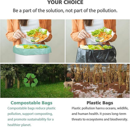 Biodegradable 8 Gallon Trash Bags, AYOTEE Garbage Bags 8 gallon, Compostable