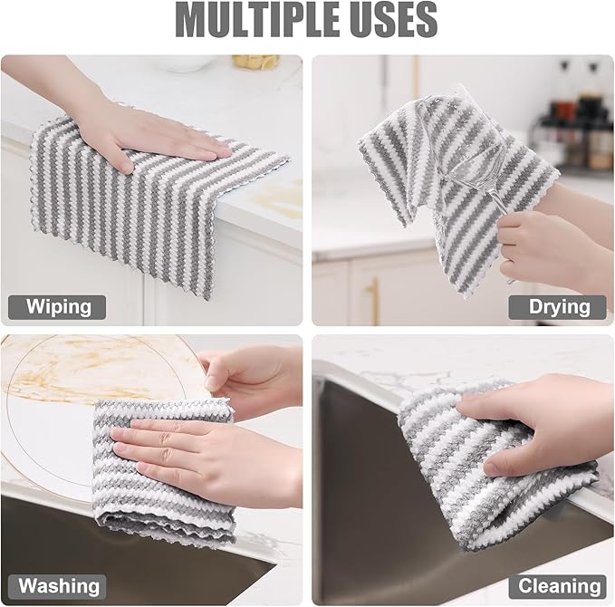 Homaxy 12 Pack Kitchen Dish Cloths, Ultra Soft and Absorbent Dish Towels