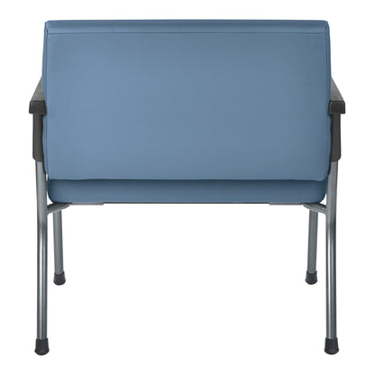 Office Star Products Bariatric Big and Tall Medical Office Chair with Oversized 29 Inch Wide Seat and Sturdy Metal Frame with Back Reinforcement, 500 Pound Limit, Dillon Blue Faux Leather Fabric