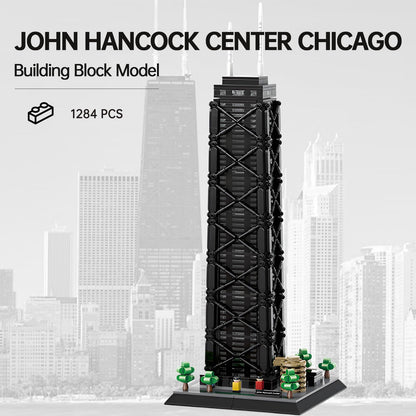 CSNRHG John Hancock Center Chicago Architecture Model Building Blocks Sets The Office Landmarks Skyline Set Toys Collection for Kids Adults 1284Pcs